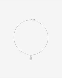 Michael Hill - Pear Cubic Zirconia Halo Pendant Necklace in Sterling Silver