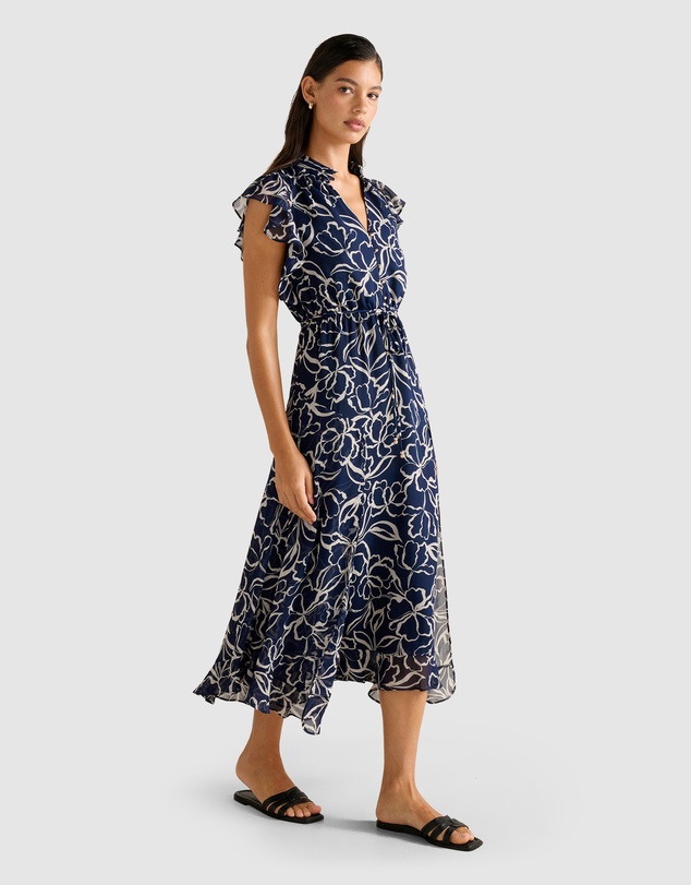 Forever New - Maxwell Flutter Sleeves Midi Dress