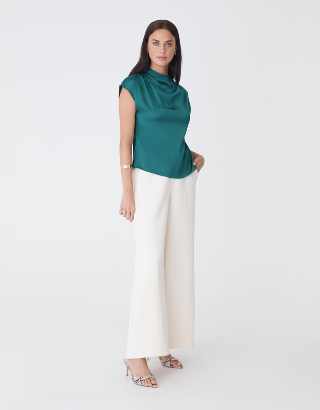 Forcast - Zafina Pleated Draped Top