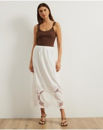 Atmos&Here - Cora Embroidered Midi Skirt