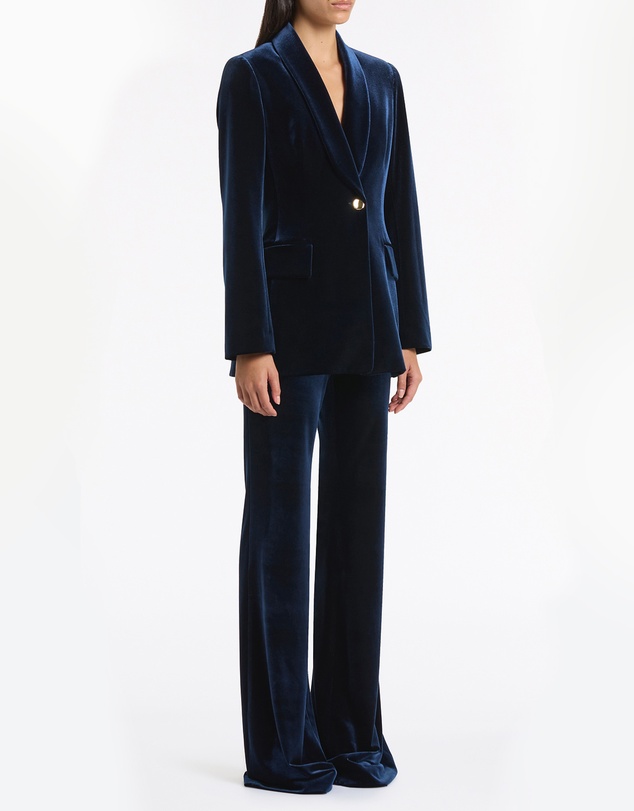 Carla Zampatti - Navy Velvet Bootleg Pant