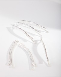 Lovisa - Silver Mini Crystal Pin 6-Pack