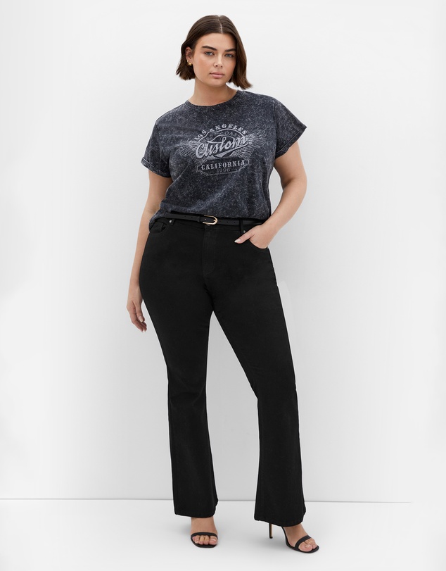 City Chic - Plus size Harley Fit Carla Flare Leg Regular Jean - black