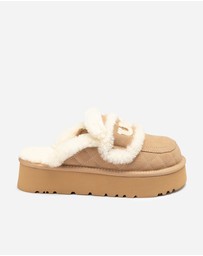 Ozwear Connection Uggs - Ugg Violet Matelassé Shearling Platform Slipper (Detachable Feature)
