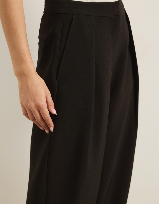 Atmos&Here - Lottie Tailored Barrel Leg Pants With Pleated Waistband