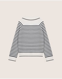 IDA+S - Ines Merino Stripe Quarter-Zip Knit