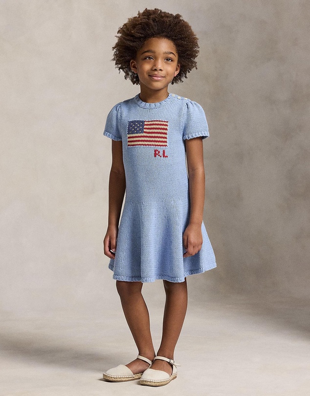 Polo Ralph Lauren - Flag-Intarsia Cotton Sweater Dress - Babies-Kids