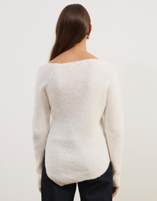 Atmos&Here - Toni Long Sleeve Knit With Asymmetric Neckline And Hem