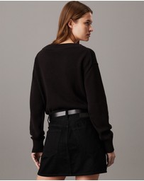 Calvin Klein Jeans - Cotton Badge V-neck Jumper