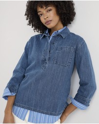 Seasalt - Seasalt Cornwall Blue Oak Leaf Shirt