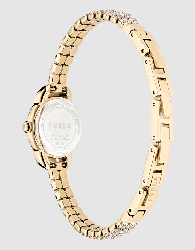 Furla - Mini Shape Gold-Tone with Crystals Bracelet Watch