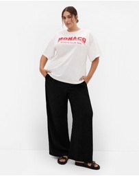 City Chic - Plus size Laid Back Monaco Tee - ivory