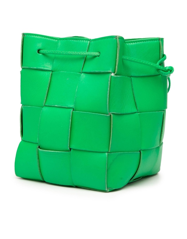 Pre-Loved by Azura Reborn - Pre-Loved Small Nappa Maxi Intrecciato Cassette Bucket Bag