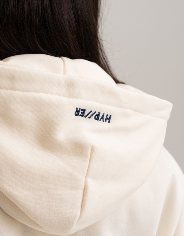 HyperLuxe The Label - Logo Embroidered Zip Up Hoodie