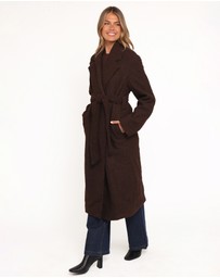 Petal & Pup - Goodie Shearling Coat - Chocolate