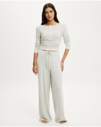 Cotton On Body - Super Soft Boat Neck Henley Long Sleeve Top