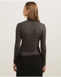 Atmos&Here - Wool Blend Roll Neck Long Sleeve Top