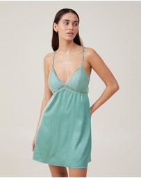 Cotton On Body - Staycay Satin Lace Slip With Cups
