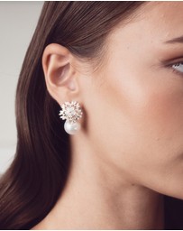 The White Collection - Ivy - Statement Gold Pearl Bridal Earrings