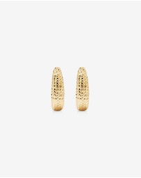 Michael Hill - Textured Hoop Earrings in 18Kt Vermeil