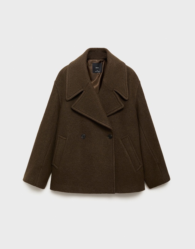 M.N.G - Oversized Wool Coat With Maxi Lapels