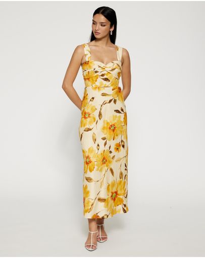 Golden Floral Print