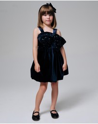 Bardot Junior - Kirrily Velour Bow Dress - Kids-Teens