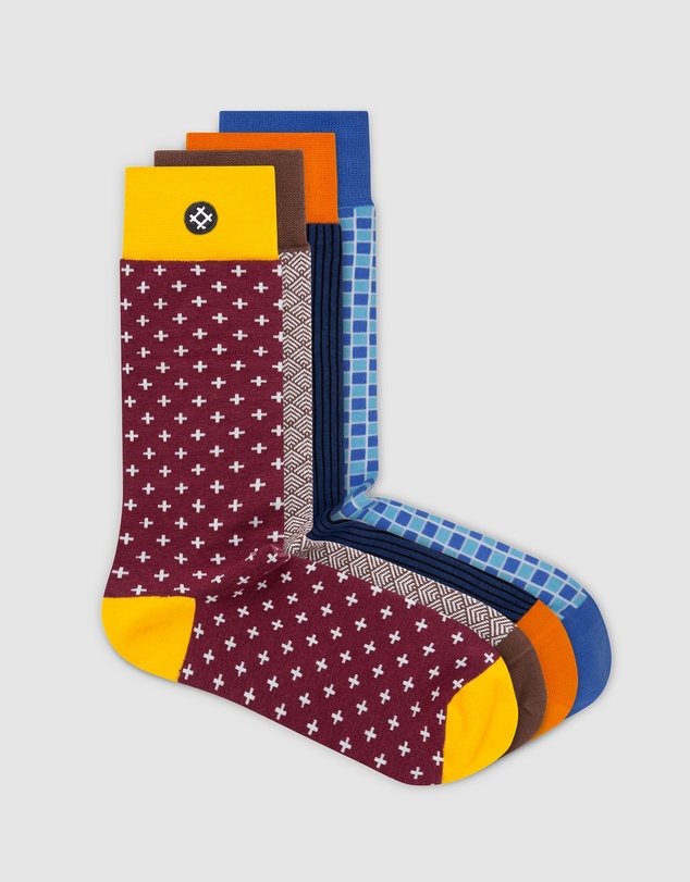 Sockdaily - Fireside 4 Pack Crew Socks