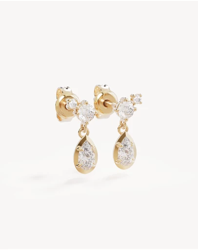 By Charlotte - Quiet Radiance Drop Stud Earrings