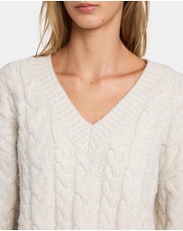 RVCA - Womens Cable V Neck Sweater