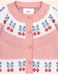 Huxbaby - Folk Cherry Bow Cardigan - Babies-Kids