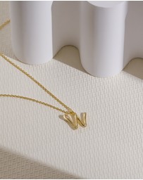 Wanderlust + Co - Alphabet Bubble Pendant Necklace - Letter W