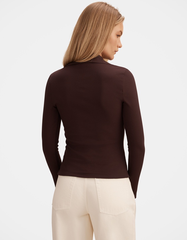 Forever New - Aaliyah Long Sleeves Ribbed Polo Top