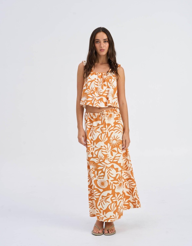 ONLY - Jakiri Printed Linen Maxi Skirt