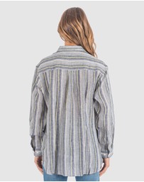 CAMIXA - Poppy Oversized Striped Linen Shirt