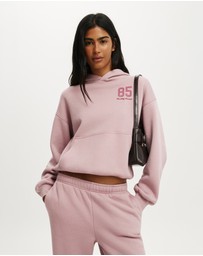 Cotton On - Graphic Boxy Fleece Hoodie