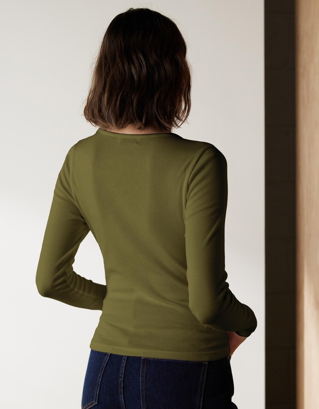 Atmos&Here - Organic Cotton Ribbed Long Sleeve Top
