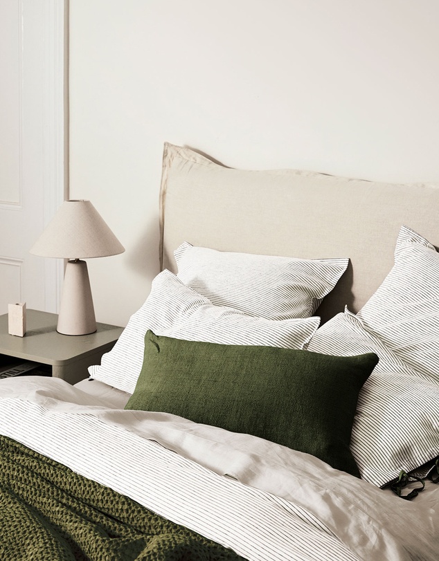 Aura Home - Chambray Mini Stripe European Pillowcase