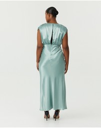 Third Form - Satin Cross Over Gather Dress
