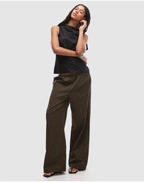 TOPSHOP - Poplin Ruched-Shoulder Sleeveless Top