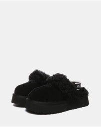 EVERAU - Australian Shepherd Ugg Waffle Curly Platform Cow Suede Upper House Shoes