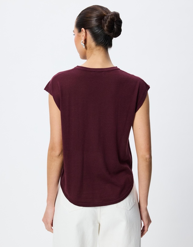 Tussah - Celeste Crew Neck Loose Fit Grown On Sleeve Top