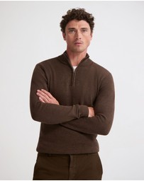 Oxford - Robert Zip Neck Knit Pullover