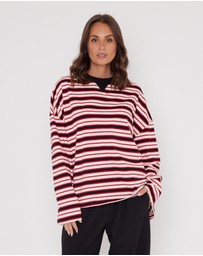 ALEXANDRA - Sable Long Sleeve Top Red Stripe