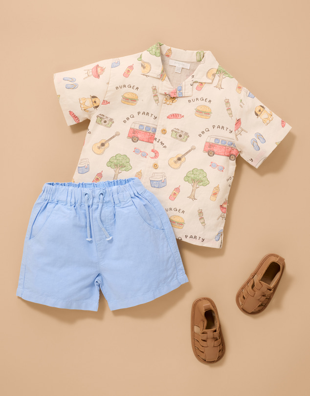 Purebaby - Linen Blend Shirt-Kids-Babies
