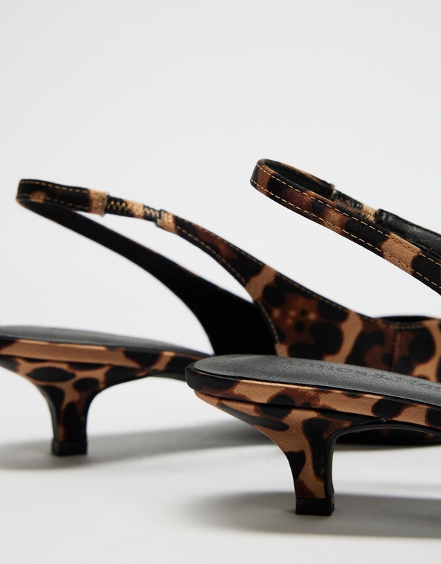 Atmos&Here - Vivienne Leopard Print Sling Back Kitten Heels