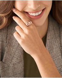 Fossil - Ring Watch Rose Gold-Tone Analogue Watch