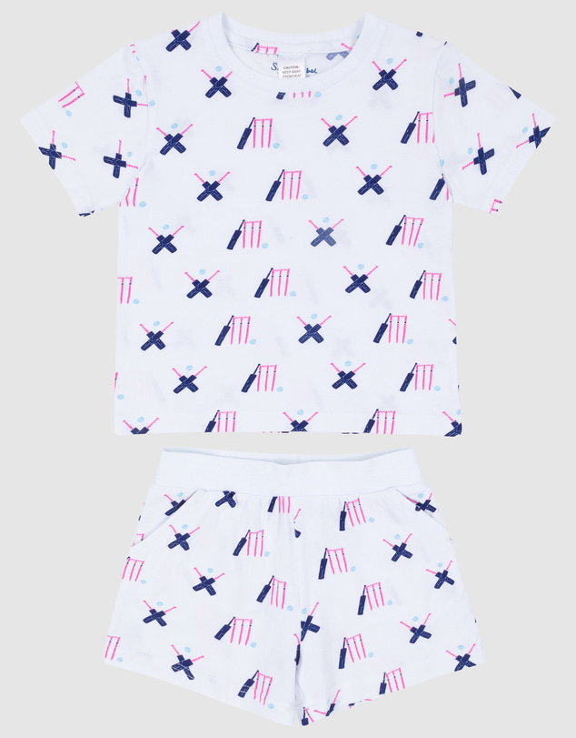 Sant And Abel - Kids Cricket Pink Short PJ Set