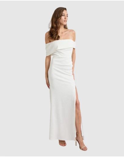 Romance by Honey and Beau - Trevia Off Shoulder Maxi Dress