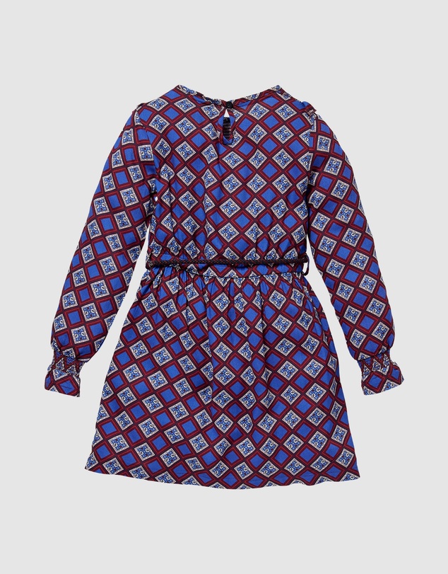 Quapi - Kala Long Sleeve Retro AOP Dress - Kids-Teens